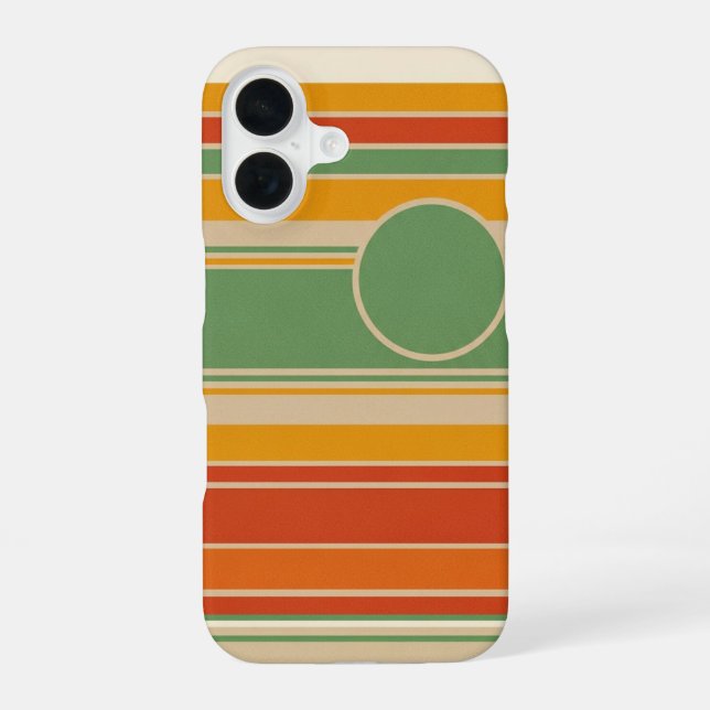 Retro Stripes with Circle iPhone Case (Back)