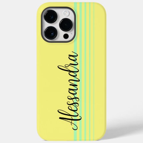 Retro Stripes Yellow and teal Case_Mate iPhone 14 Pro Max Case