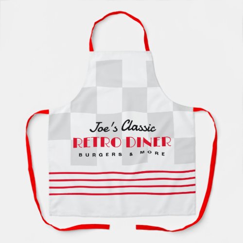 Retro style 1950s American diner kitchen aprons