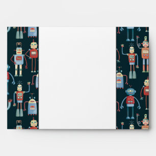 Retro Style 1950s Vintage Robots Envelope