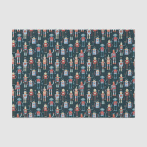 Retro Style 1950s Vintage Robots Tissue Paper