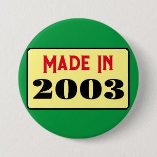 Retro style 21st birthday badge 2003 button
