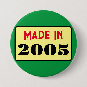 Retro style 21st birthday badge 2005 button