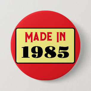 Retro style 40th birthday badge 1985 button