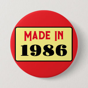 Retro style 40th birthday badge 1986 button