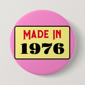 Retro style 50th birthday badge 1976 button