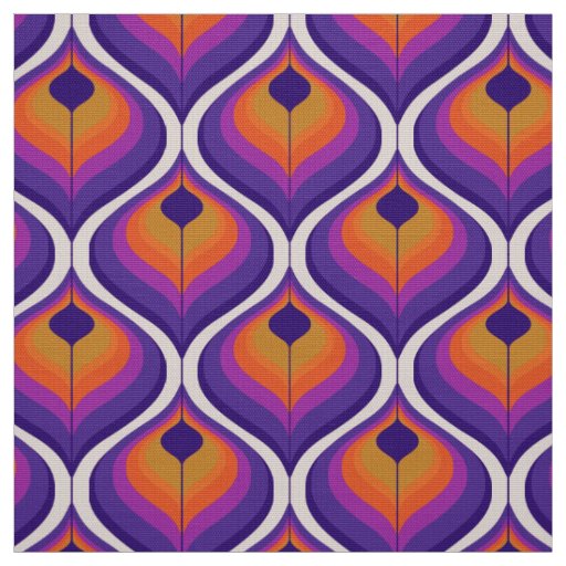 Retro style 60s 70s pattern fabric
