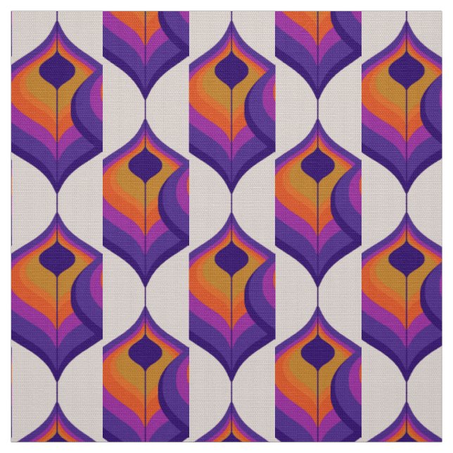 Retro style 60s 70s pattern fabric (Swatch)