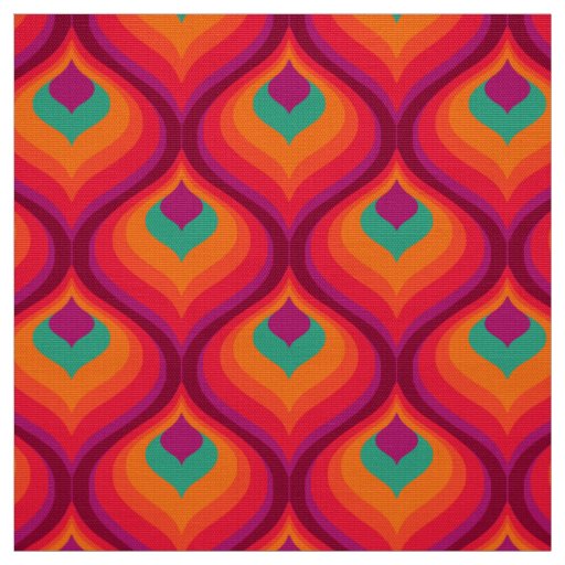 Retro style 60s 70s pattern fabric