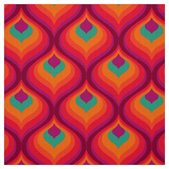 Retro style 60s 70s pattern fabric (Swatch)