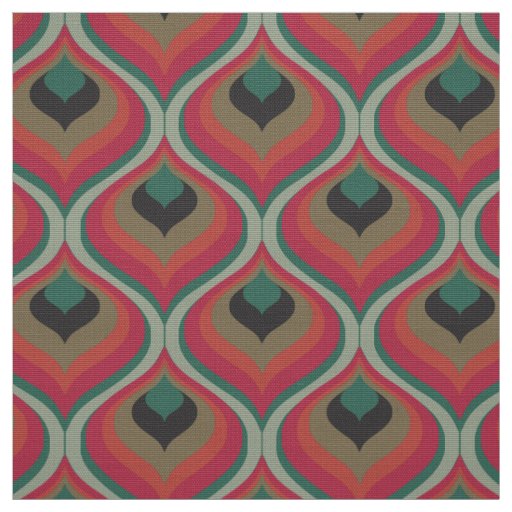 Retro style 60s 70s pattern fabric