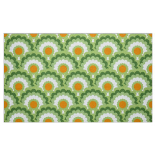 Retro style 60s 70s pattern fabric