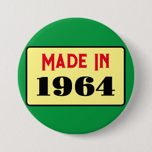 Retro style 60th birthday badge 1964 button