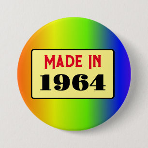 Retro style 60th birthday badge 1964 button
