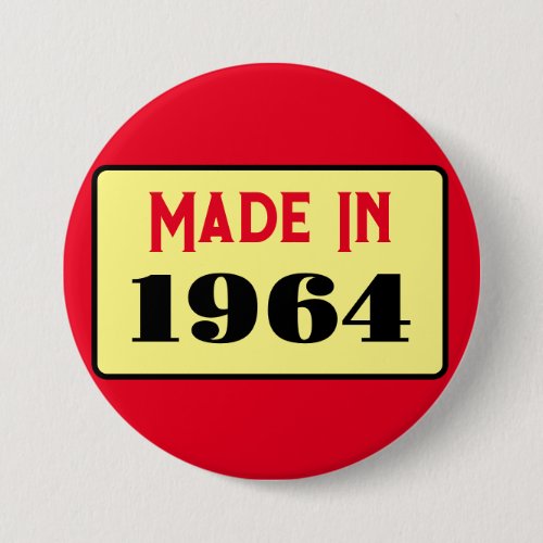 Retro style 60th birthday badge 1964 button