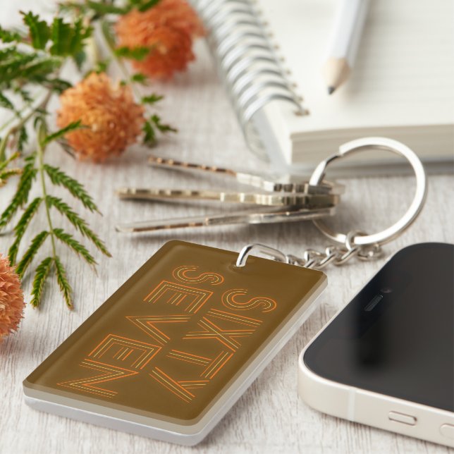 Retro Style 67 Keychain (Front Right)