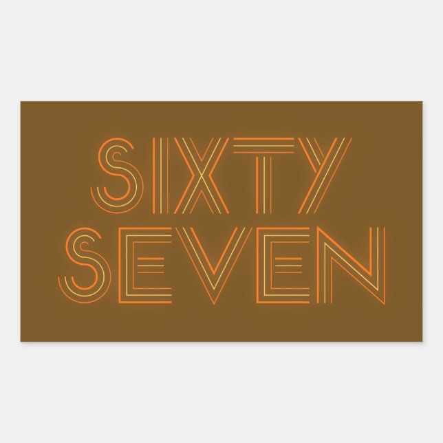 Retro Style 67 Rectangular Sticker (Front)