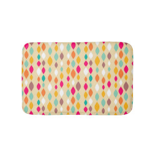 Retro style abstract pattern bathroom mat