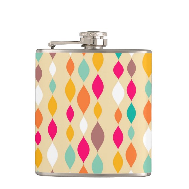 Retro style abstract pattern flask (Front)