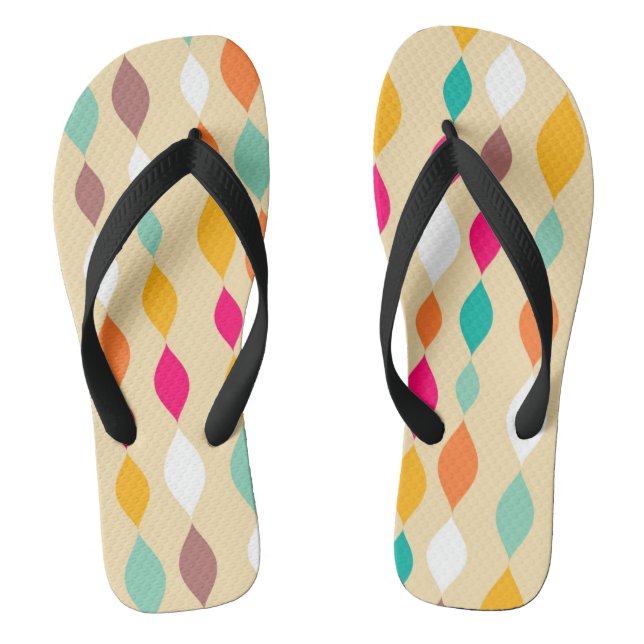 Retro style abstract pattern flip flops (Footbed)