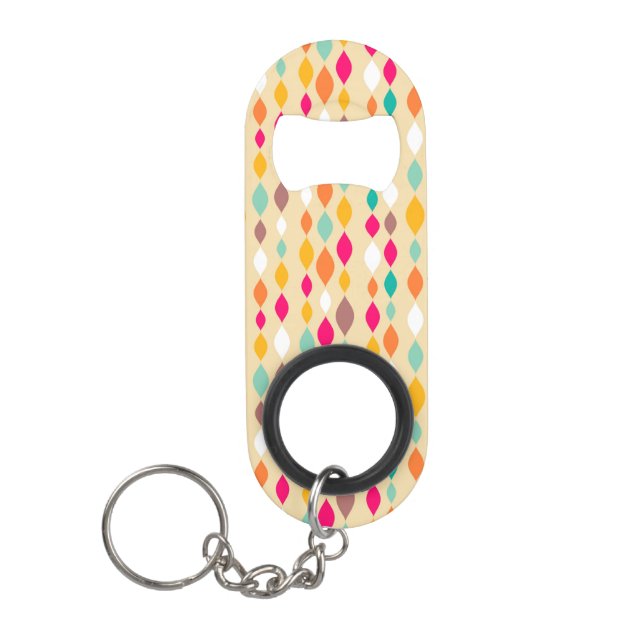 Retro style abstract pattern keychain bottle opener (Front)