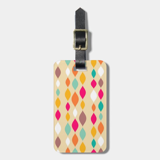 Retro style abstract pattern luggage tag (Front Vertical)