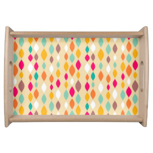 Retro style abstract pattern serving tray