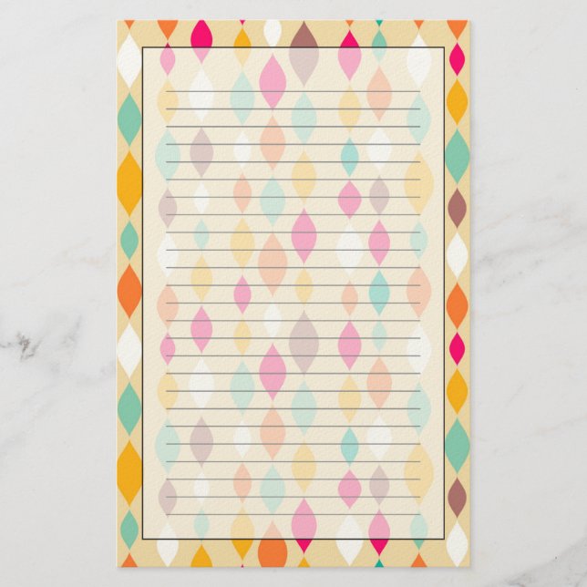 Retro style abstract pattern stationery (Front)