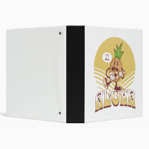 Retro style "Aloha" text design 3 Ring Binder