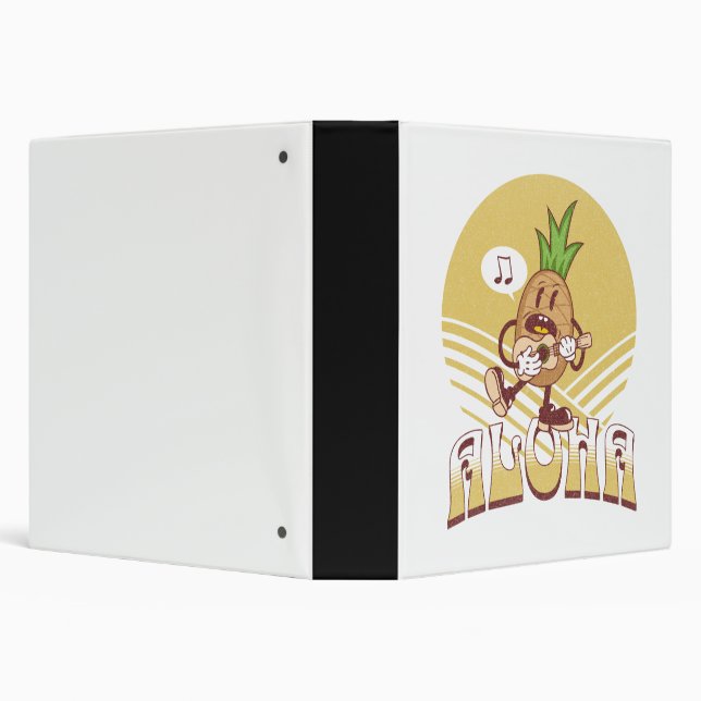 Retro style "Aloha" text design  3 Ring Binder (Background)