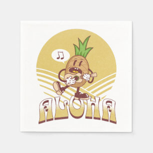 Retro style "Aloha" text design  Napkins