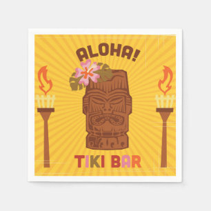 Retro Style Aloha Tiki Bar Paper Napkins