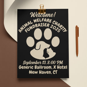 Retro-Style Animal Charity Fundraiser Pocket Folder