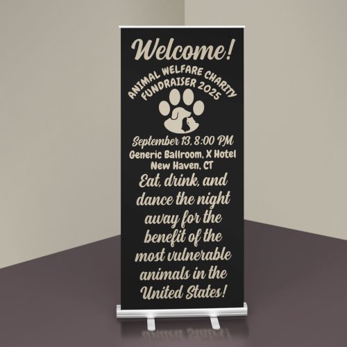 Retro_Style Animal Charity Fundraiser Retractable Banner