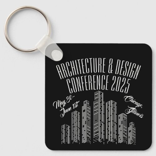 Retro_Style Architecture Conference  Keychain