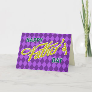 Retro Style Argyle Happy Father's Day Card