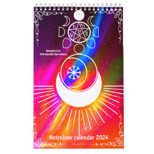 Retro style-Astrology calendar 2024 