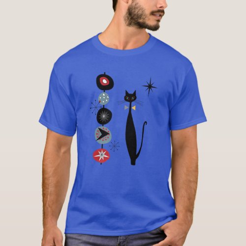 Retro Style Atomic Era Mid Century Cool Cat Design T_Shirt
