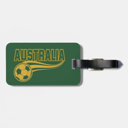 Retro Style Australia and Soccer Ball Design Luggage Tag