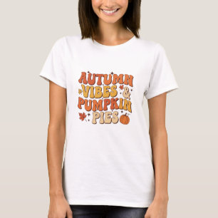 Retro-style "Autumn Vibes & Pumpkin Pies" T-Shirt