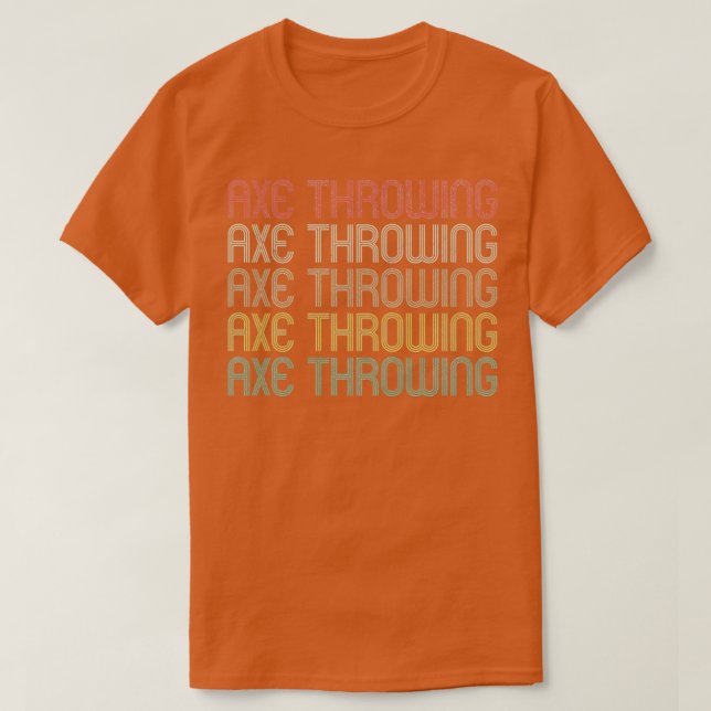 Retro Style Axe Throwing Design T-Shirt (Design Front)