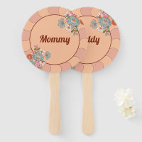 Retro Style Baby Shower Mommy and Daddy Game Fan