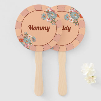 Retro Style Baby Shower Mommy and Daddy Game Fan