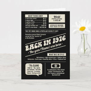 Retro Style, Back in 1976, Fun Facts 50th Birthday Card