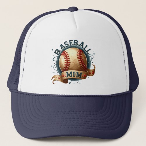 Retro Style Baseball Mom Personalized Trucker Hat