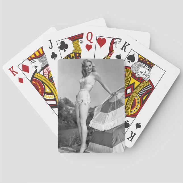 Retro-Style Bathing Beauty Playing Cards (Back)
