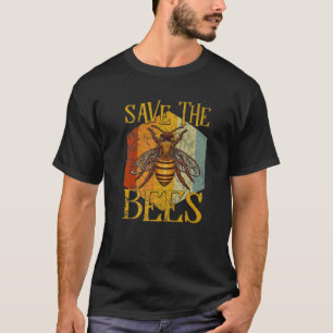 Retro Style Bee Beekeeper Graphic Earth Day Save T T-Shirt