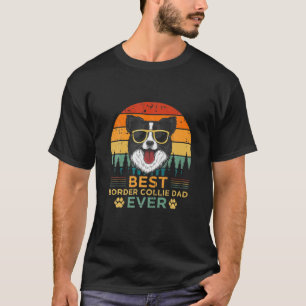Retro Style Best Border Collie Dad Ever Father's D T-Shirt