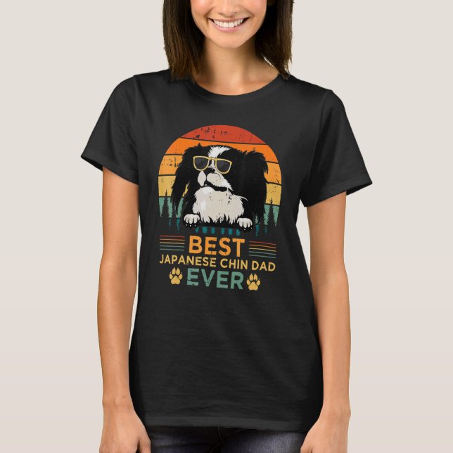Retro Style Best Japanese Chin Dad Ever Father's D T-Shirt (Front)