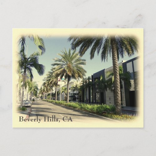 Retro Style Beverly Hills Postcard Postcard